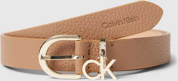 CK Calvin Klein Leren riem met labelapplicatie model 'FRAME CHARM BUCKLE'