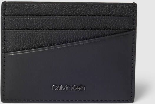 Calvin Klein Elegante leren kaarthouder in tijdloos zwart Black Heren