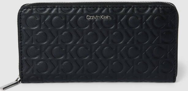 Calvin Klein Synthetisch Leren Rits Portemonnee Black Dames