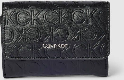 Calvin Klein Damesportemonnee Zwart Rfid Ritssluiting Black Dames