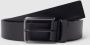 Calvin Klein Leren Riem Metalen Logo Zwart Mannen Black Heren - Thumbnail 2