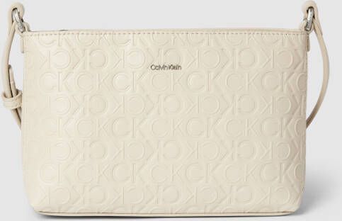 Calvin Klein Beige Polyester Schoudertas met Logo Beige Dames