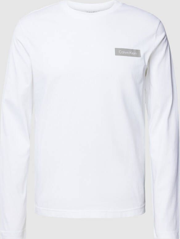 CK Calvin Klein Shirt met lange mouwen van katoen met labeldetail