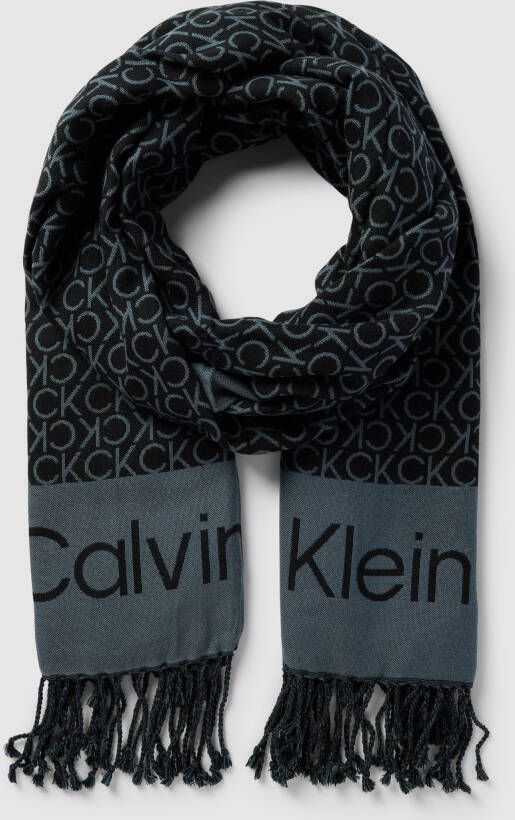 CK Calvin Klein Sjaal met all-over motief model 'FRINGES'