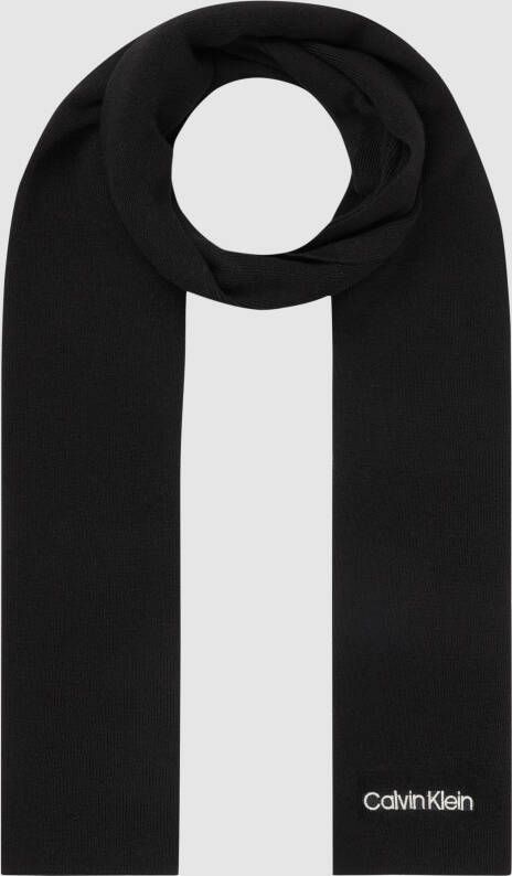 CK Calvin Klein Gebreide sjaal met labelpatch model 'Essentials'