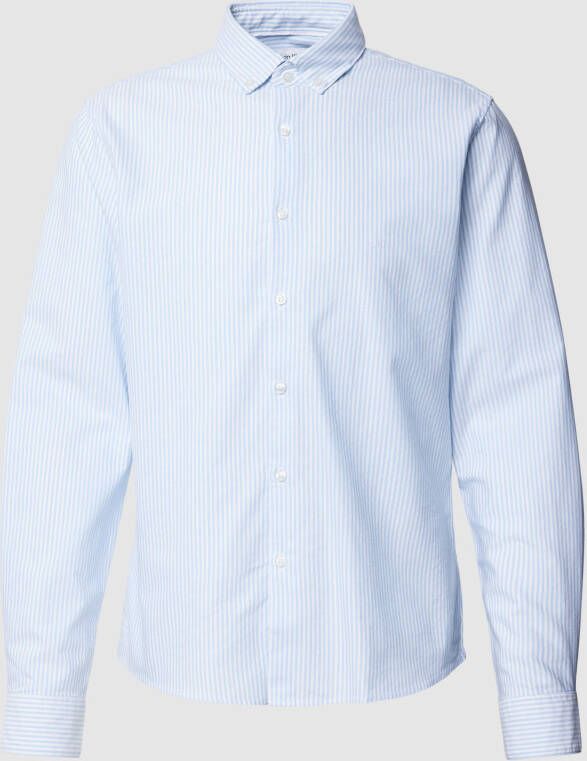 CK Calvin Klein Slim fit zakelijk overhemd met streepmotief model 'OXFORD'