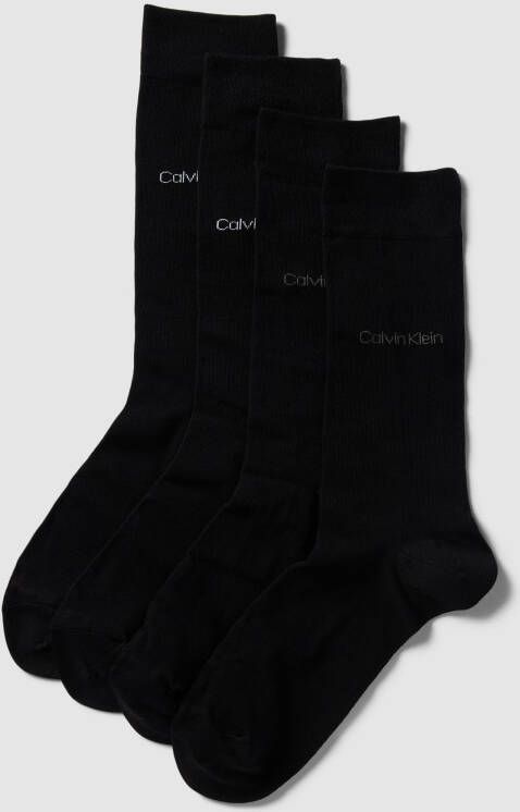 Calvin Klein Assortiment van 4 paar katoenen sokken cadeaubox Black Heren