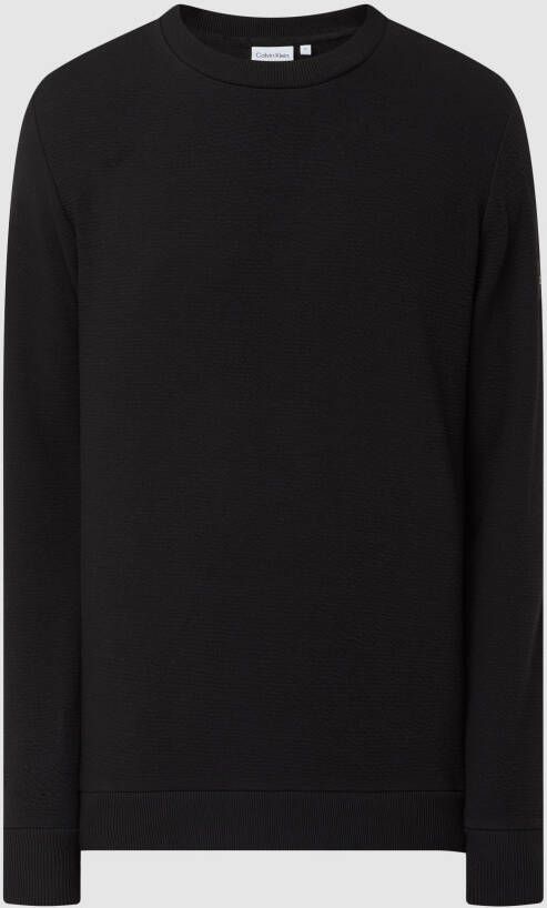Calvin Klein Gestructureerde Zachte Stof Heren Sweatshirt Black Heren