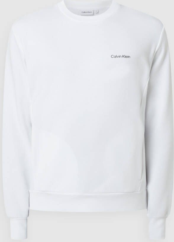 Calvin Klein Heren witte hoodie met micro logo White Heren