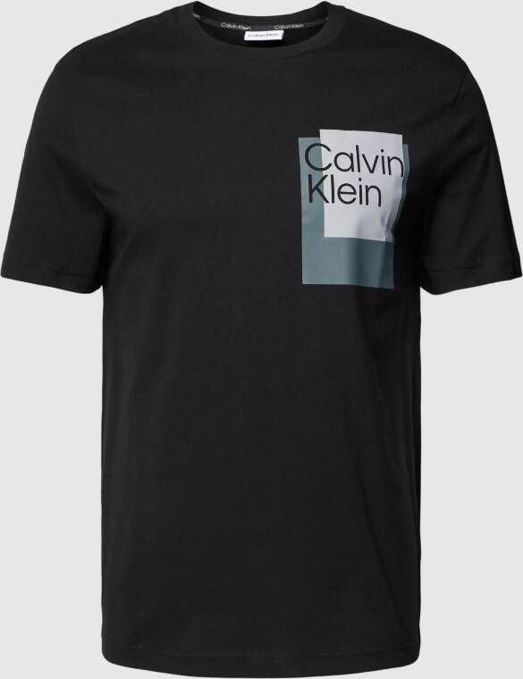 CK Calvin Klein T-shirt met labelprint model 'OVERLAY BOX'