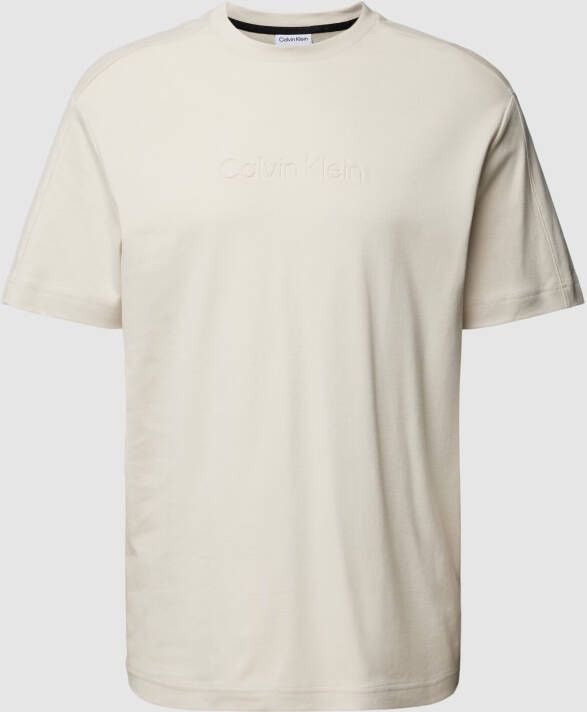 Calvin Klein Heren T-shirt met bedrukt logo Beige Heren
