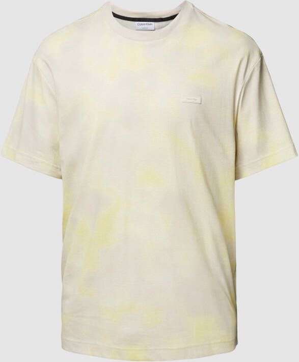 CK Calvin Klein T-shirt van puur katoen in batiklook