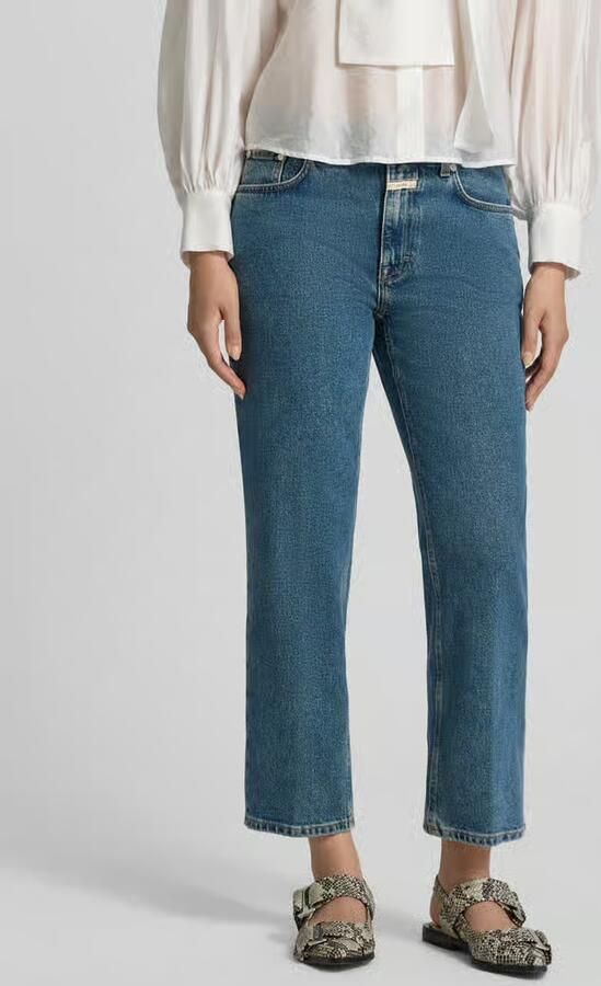 Closed Cropped jeans met labeldetail model 'MILO' - Foto 3