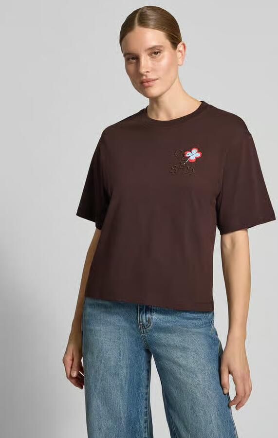 Closed oversized fit t-shirt van puur katoen met geborduurd logo - Foto 2