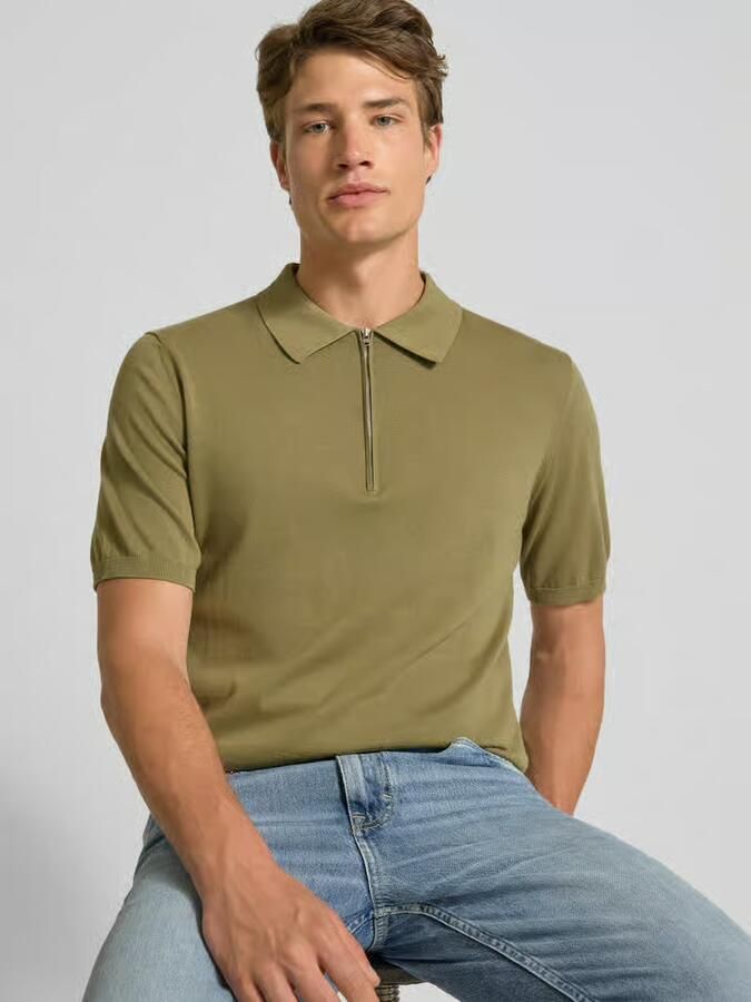 Closed Poloshirt met korte ritssluiting