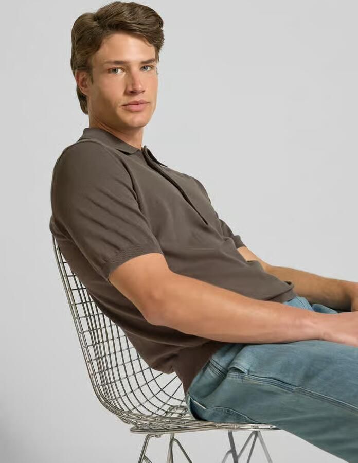 Closed Poloshirt met ribboorden