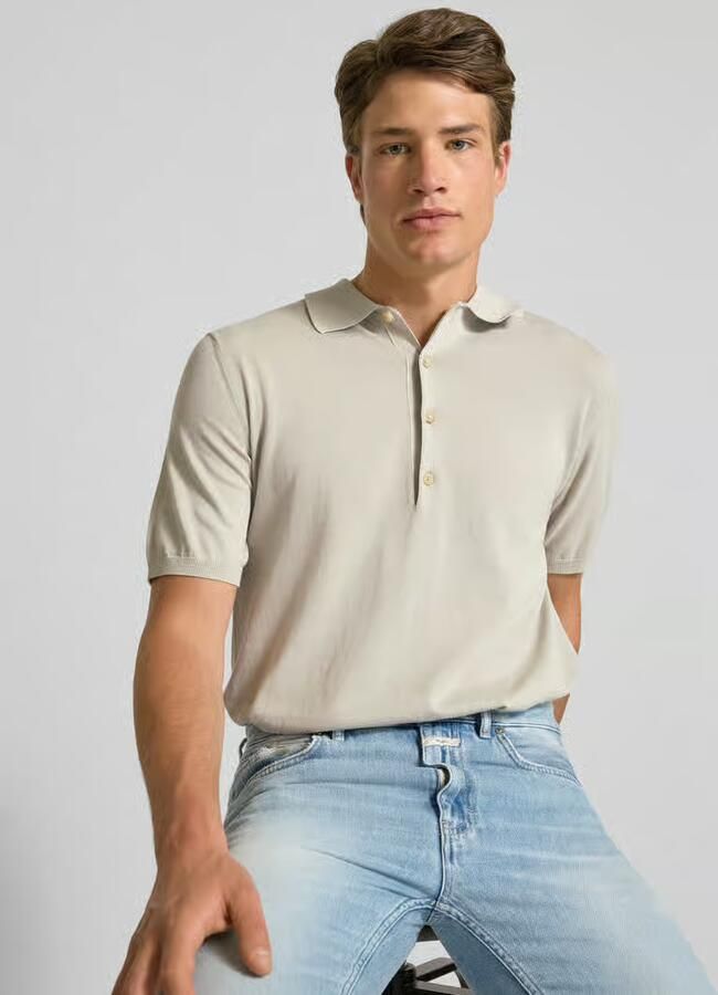 Closed Poloshirt met ribboorden