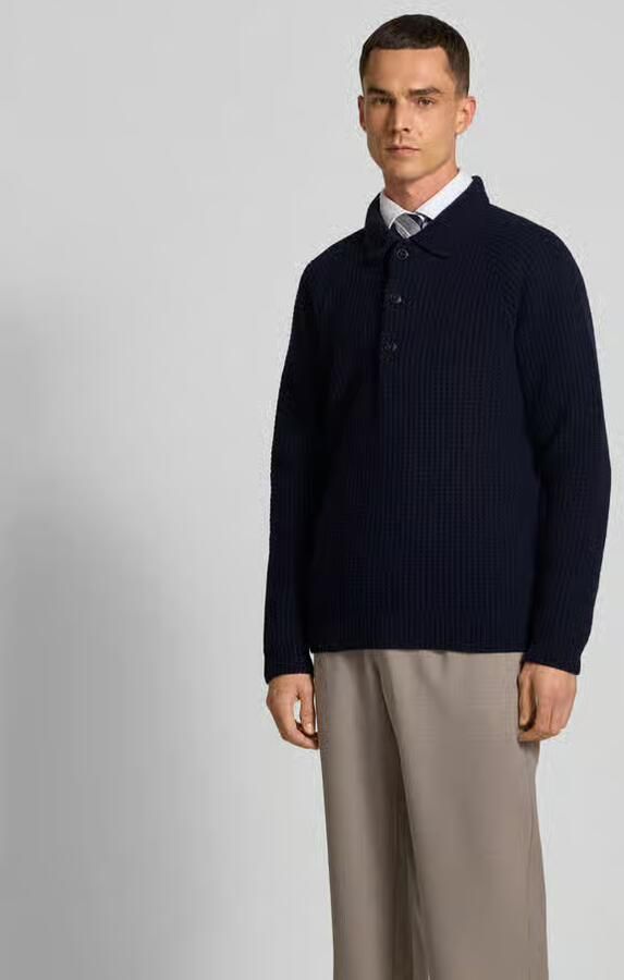 Closed Pullover in gebreide look met polokraag - Foto 3