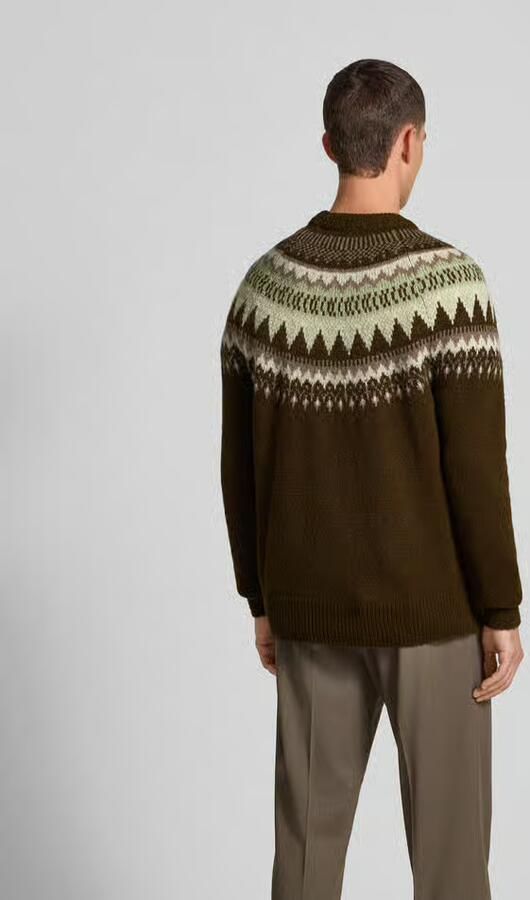 Closed Pullover in gebreide look van wolmix - Foto 3