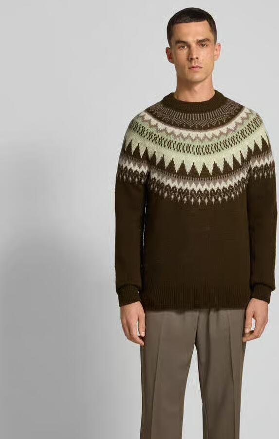 Closed Pullover in gebreide look van wolmix - Foto 2