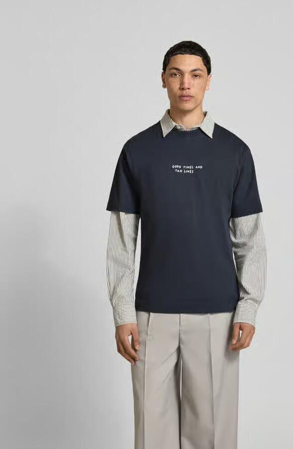 Closed Regular fit t-shirt met statementprint - Foto 3