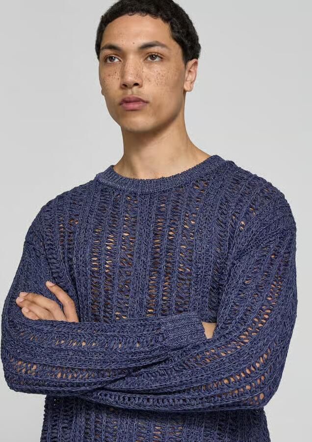 Closed regular fit trui in brei-look