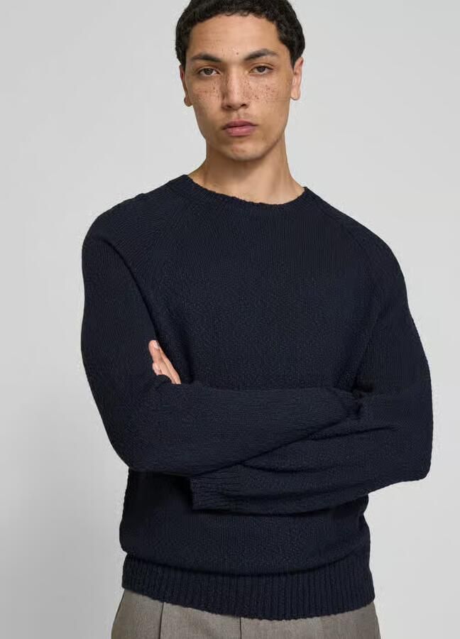 Closed regular fit trui in brei-look