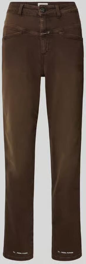 Closed relaxed fit jeans met labeldetail model 'PEDAL PUSHER'