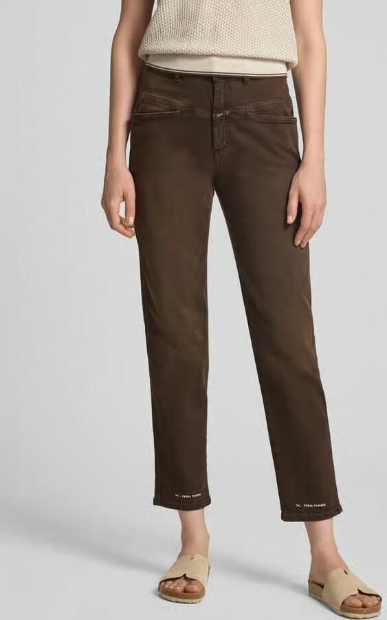 Closed relaxed fit jeans met labeldetail model 'PEDAL PUSHER' - Foto 2