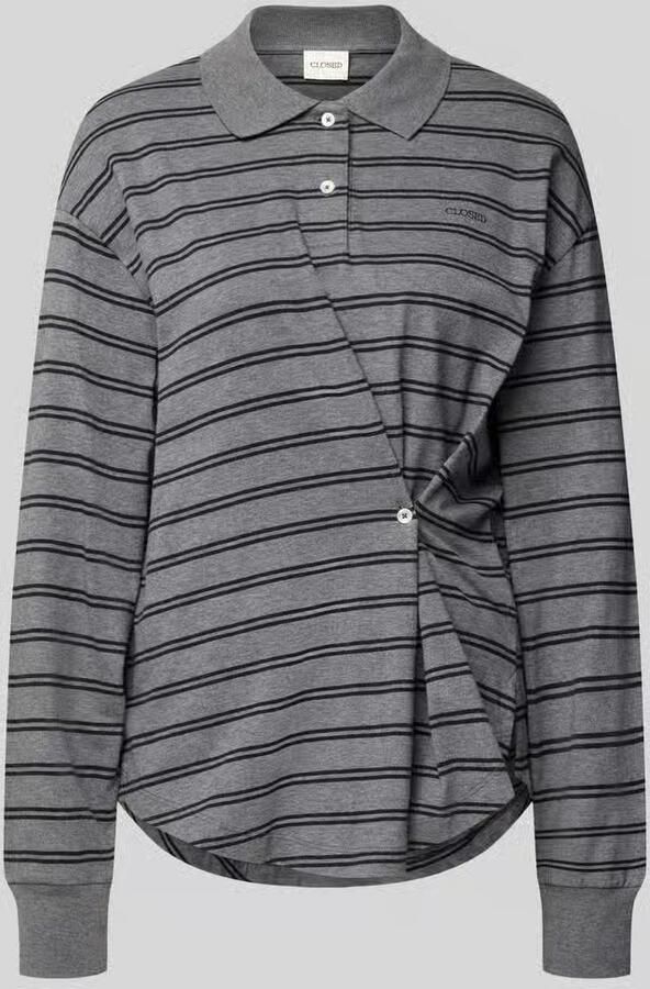 Closed relaxed fit poloshirt van puur katoen
