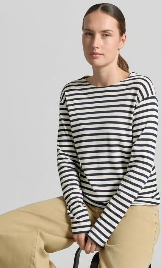 Closed Shirt met lange mouwen in all-over look met ronde hals