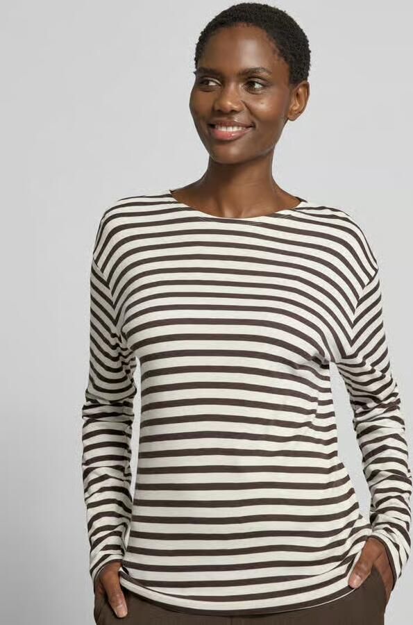 Closed Shirt met lange mouwen in all-over look met ronde hals