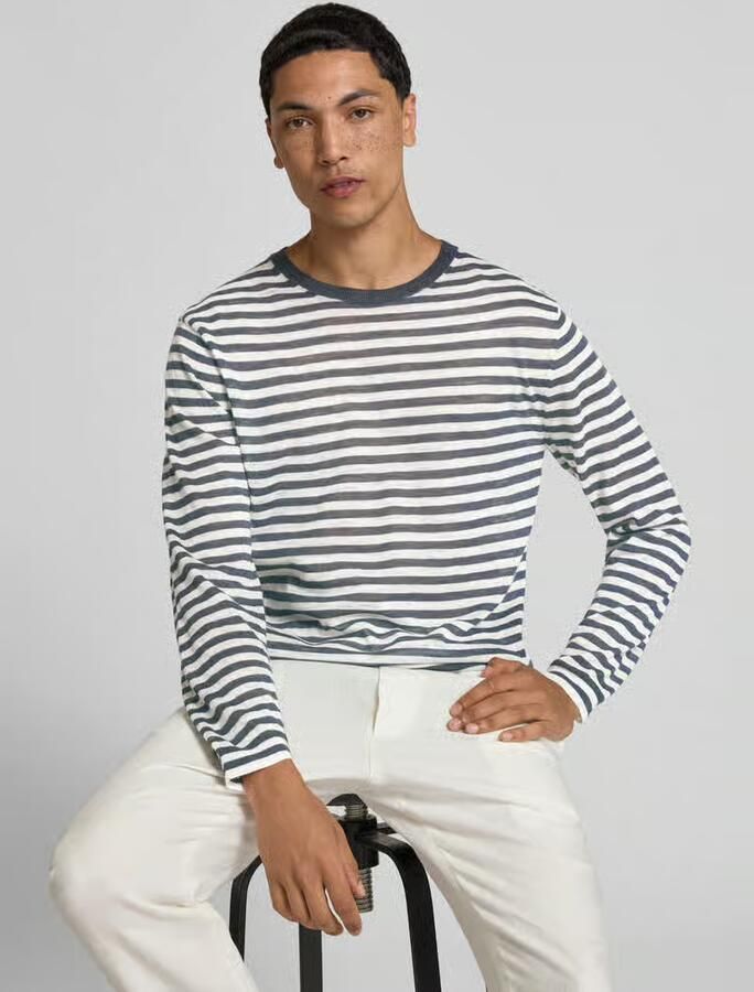 Closed Shirt met lange mouwen van linnenmix
