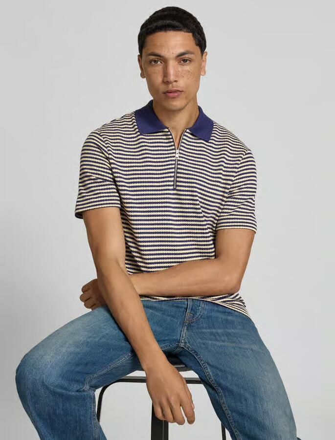 Closed slim fit poloshirt in brei-look
