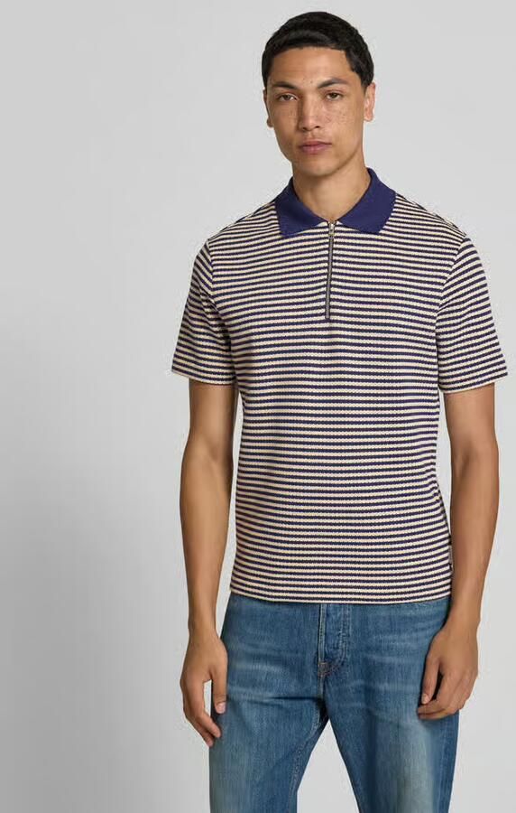 Closed slim fit poloshirt in brei-look - Foto 3