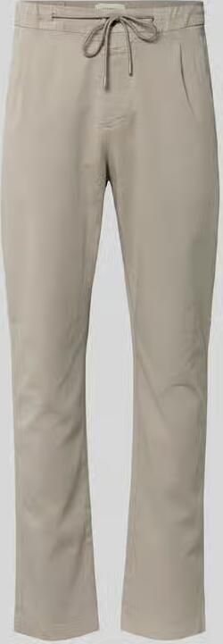 Closed slim fit stoffen broek met tunnelkoord - Foto 2