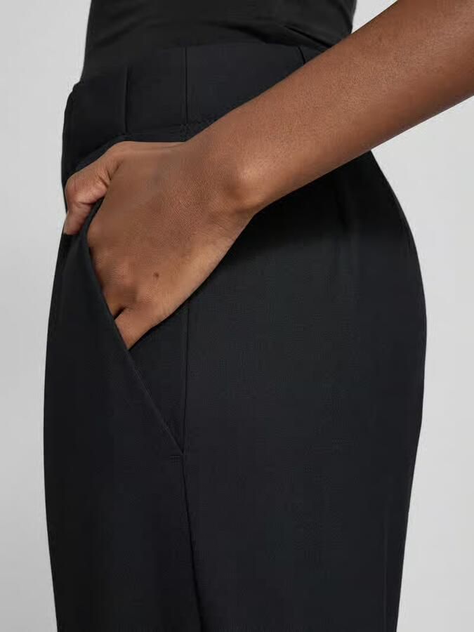 Closed Stoffen broek met bandplooien