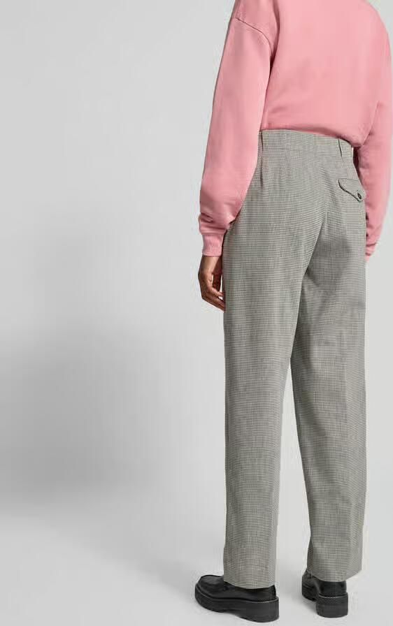 Closed Stoffen broek met bandplooien - Foto 3
