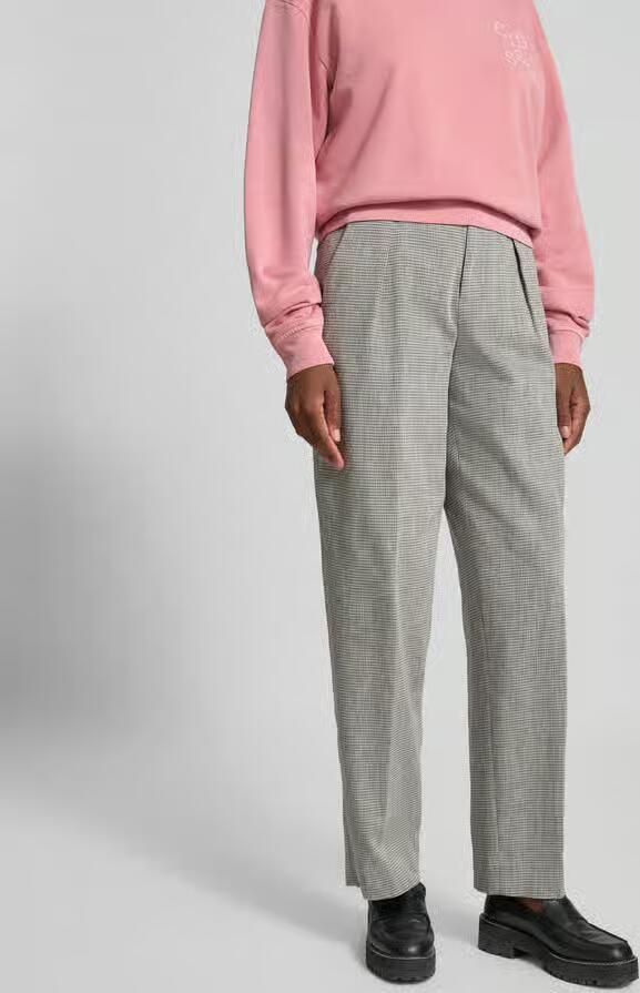 Closed Stoffen broek met bandplooien - Foto 2