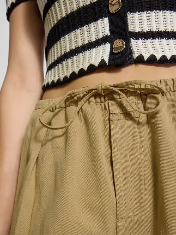 Closed Stoffen broek met linnen