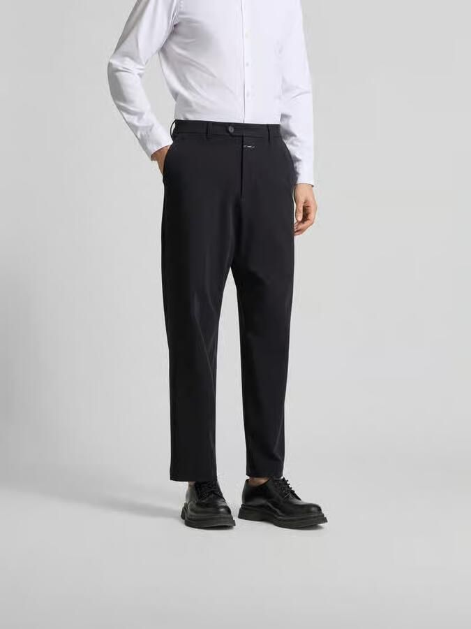 Closed Stoffen broek met logostitching - Foto 3