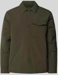 Closed straight fit jack met platte kraag