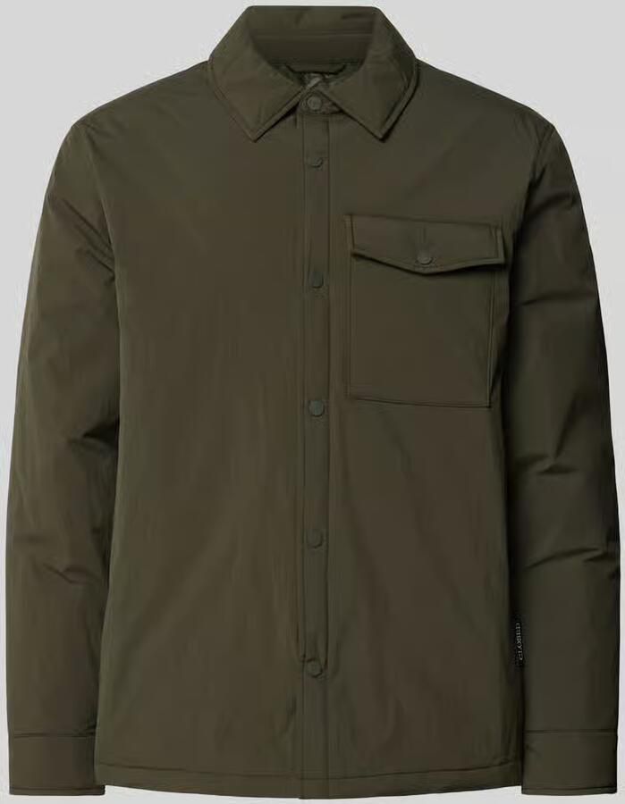 Closed straight fit jack met platte kraag