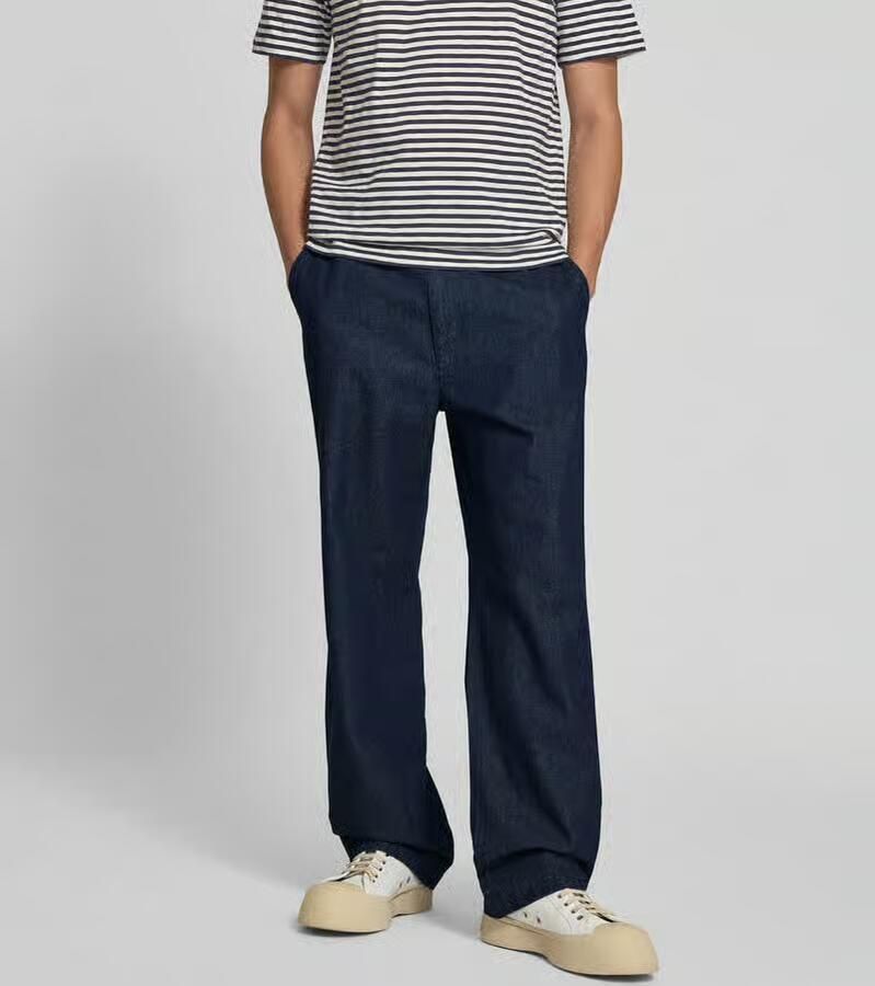 Closed straight fit jeans met hennep-aandeel - Foto 2