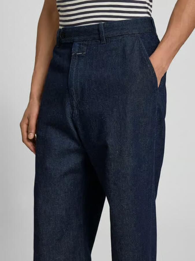 Closed straight fit jeans met hennep