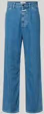 Closed straight fit jeans met logopatch