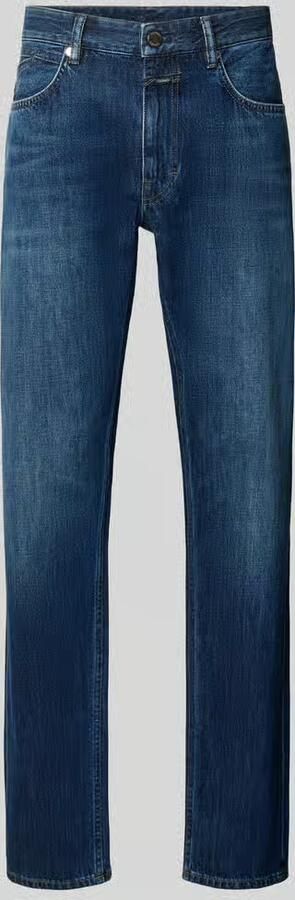 Closed straight fit jeans met used-wassing