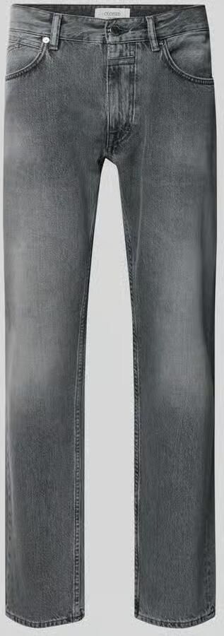 Closed straight fit jeans met used-wassing