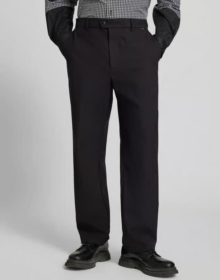 Closed straight fit pantalon met persplooien - Foto 3