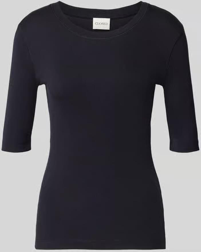 Closed T-shirt met ronde hals en 1 2-mouwen